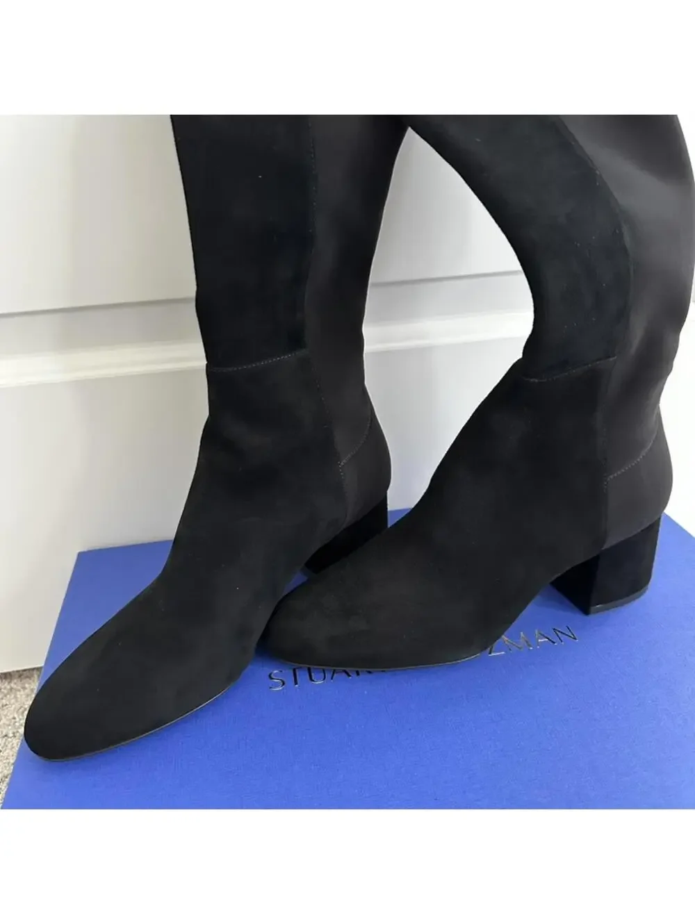 Stuart Weitzman 5050 Flareblock Boot Black NIB Size 6.5